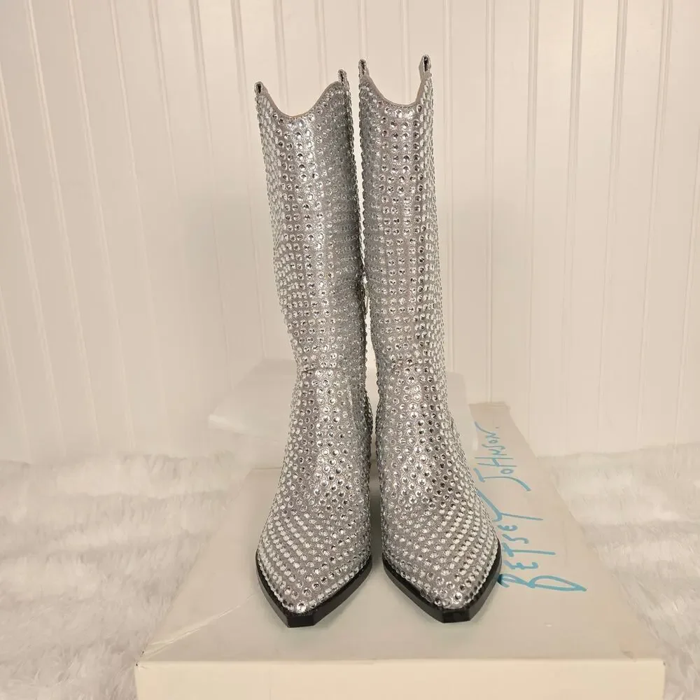 Women's Betsey Johnson Randy Western Cowboy Boots W8.5 - Picture 4 of 13